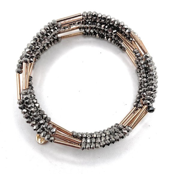 Sparkly Bardot Spiral Bangle Stells & Dot Bracelet - B229RG - Picture 1 of 1